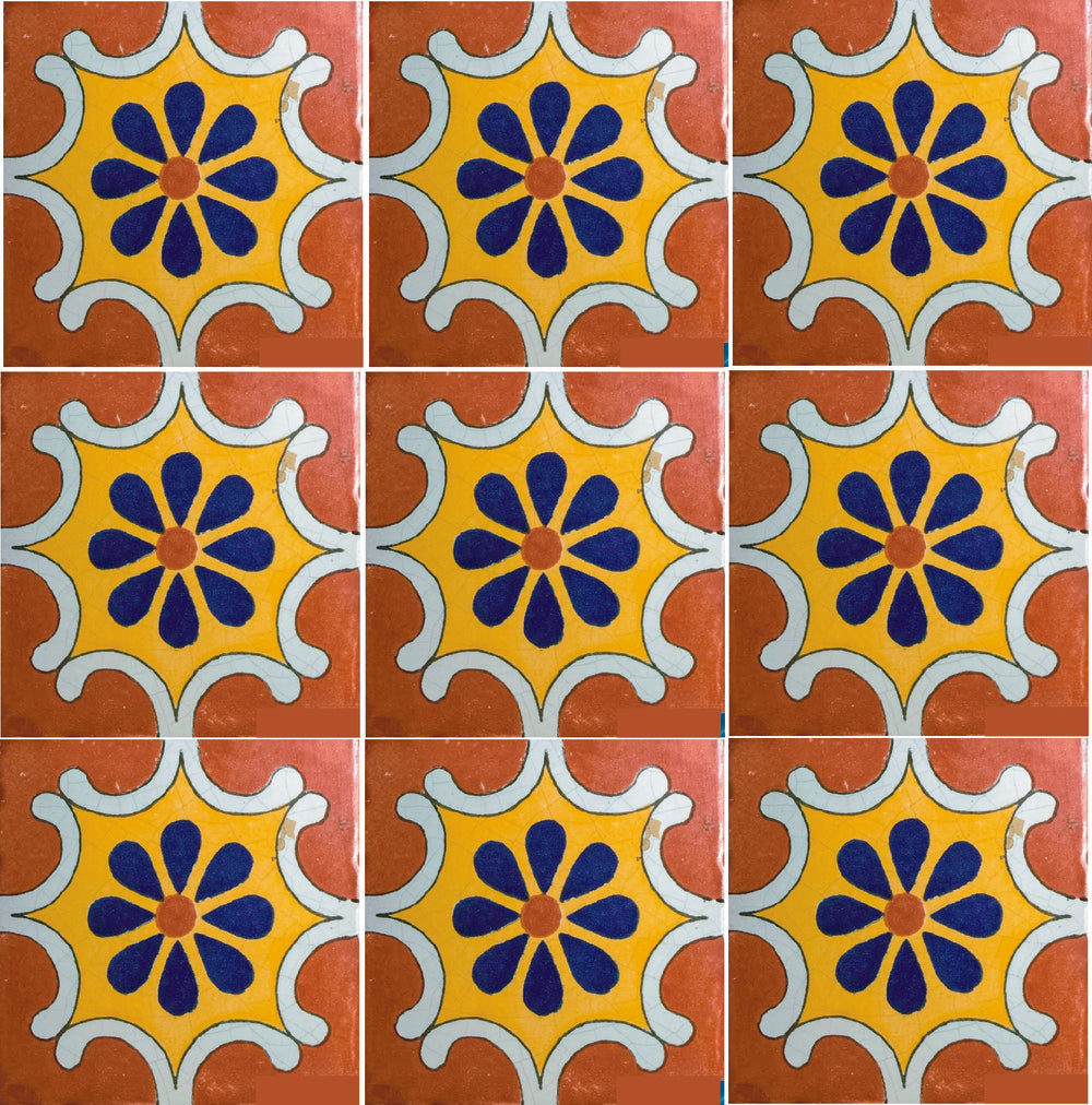 Azulejo Talavera Artesanal Decorado modelo 074