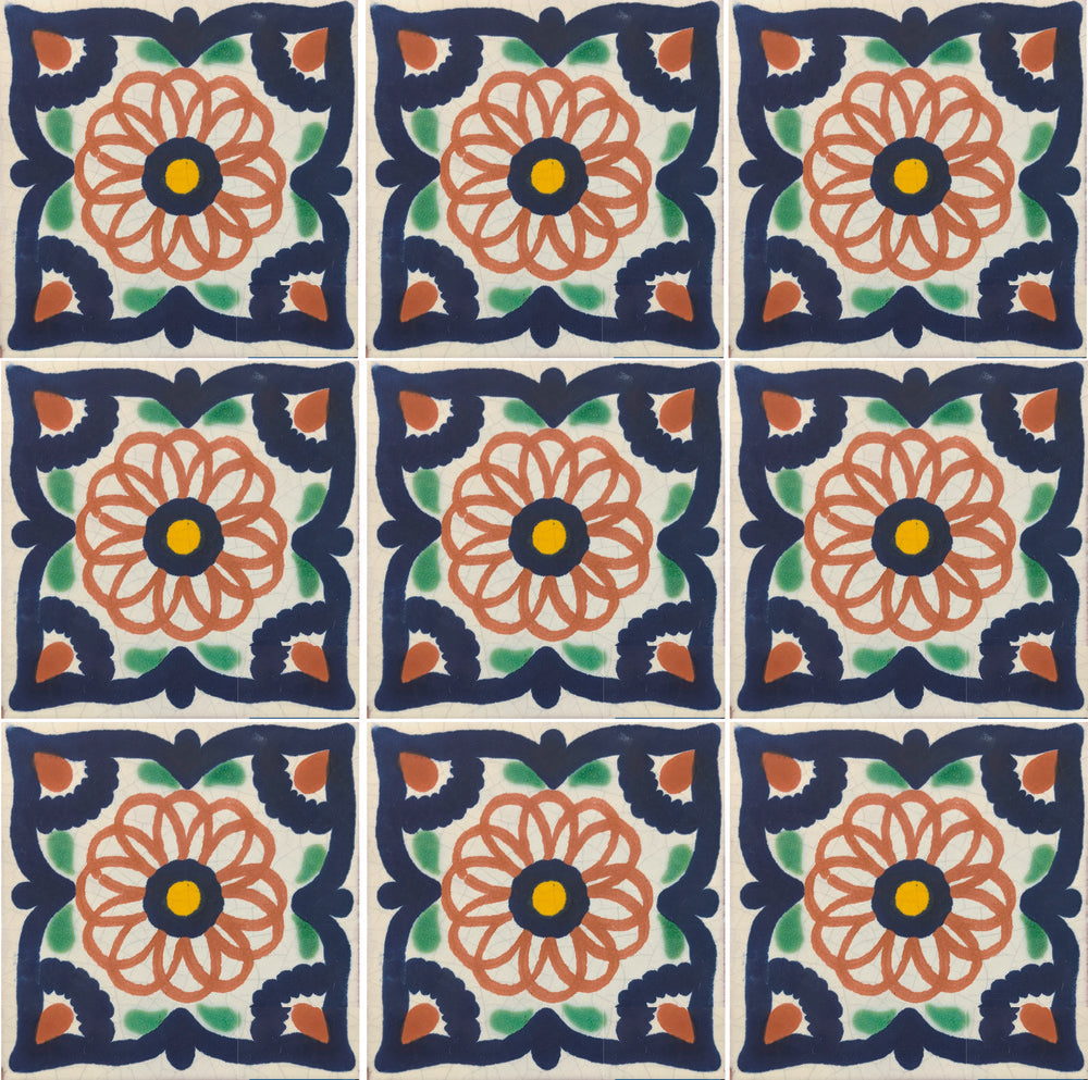 Azulejo Talavera Artesanal Decorado modelo 086