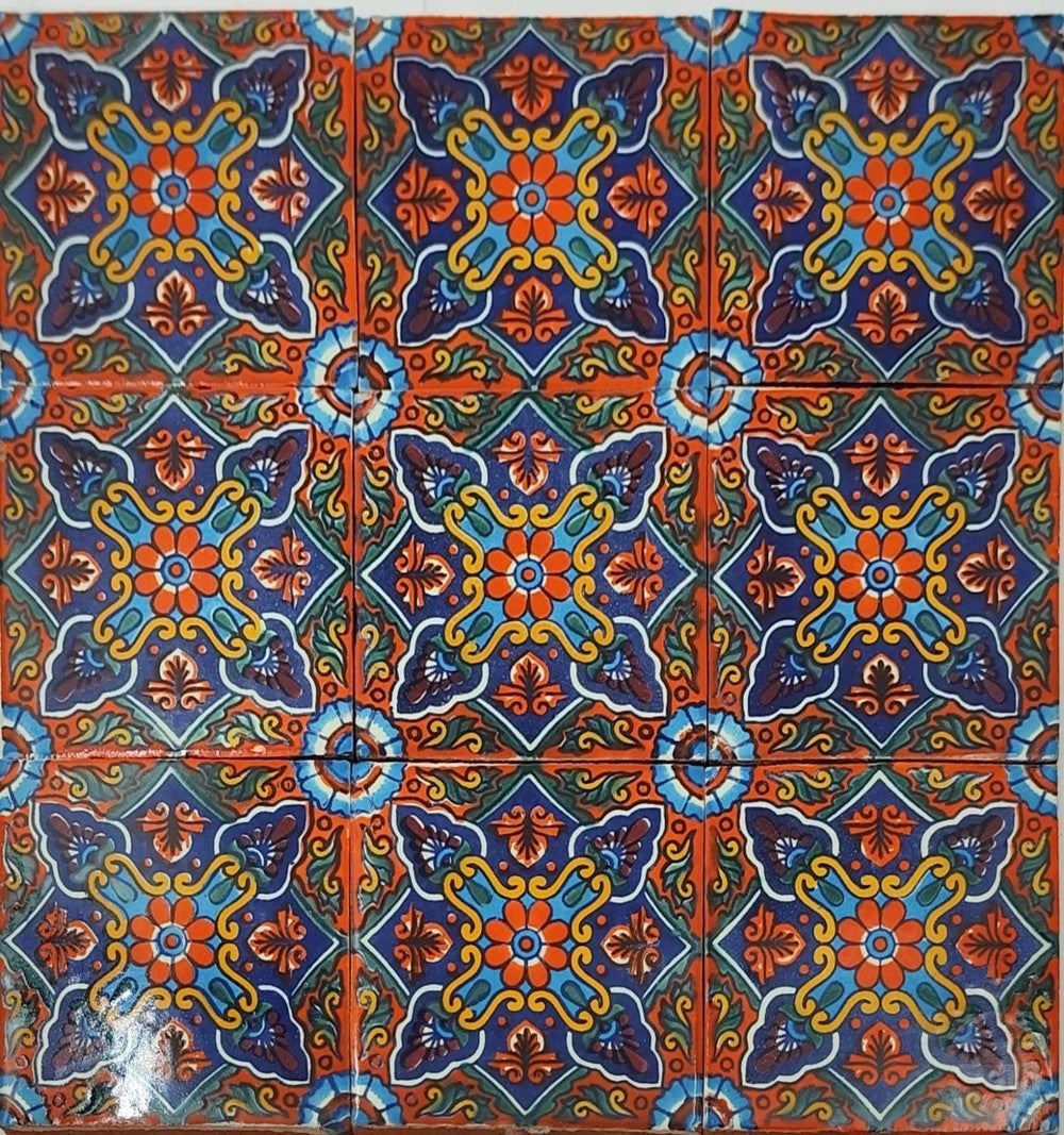 Azulejo Talavera Artesanal Decorado modelo 092