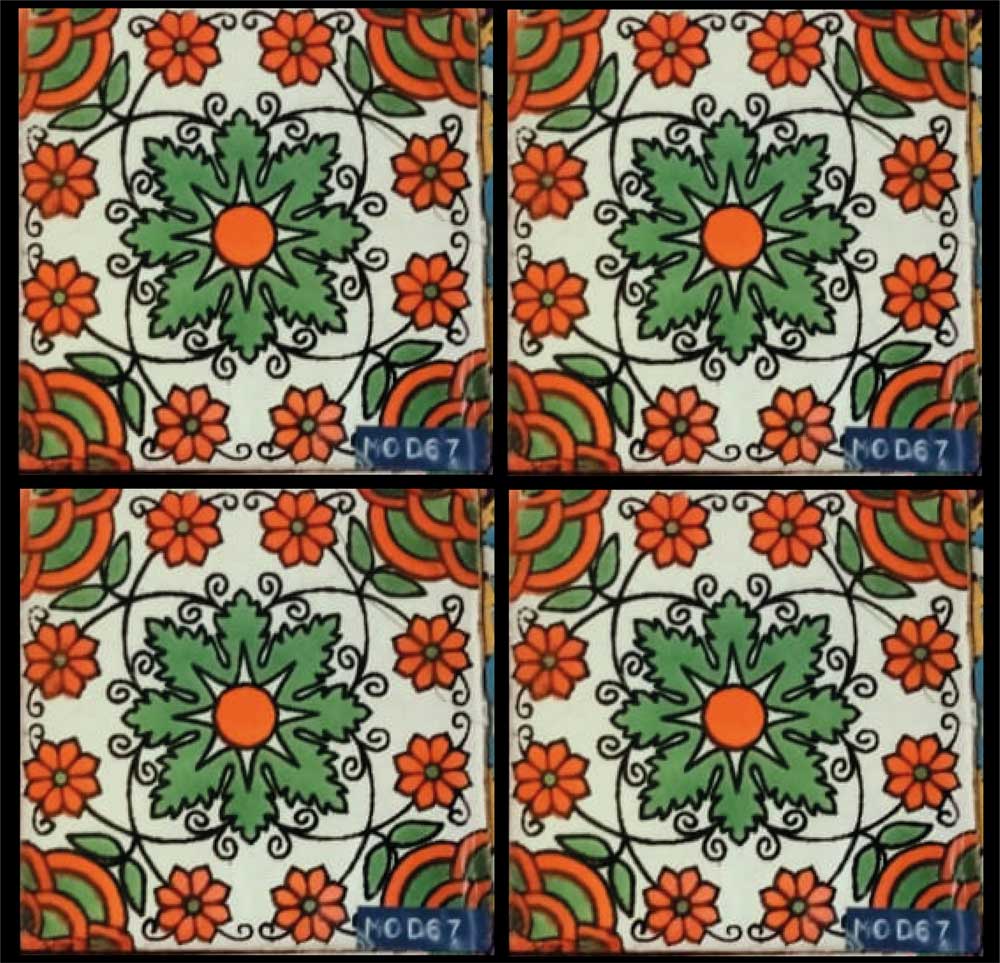 Azulejo Talavera Artesanal Decorado modelo 67