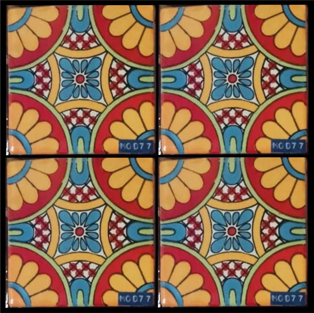 Azulejo Talavera Artesanal Decorado modelo 77