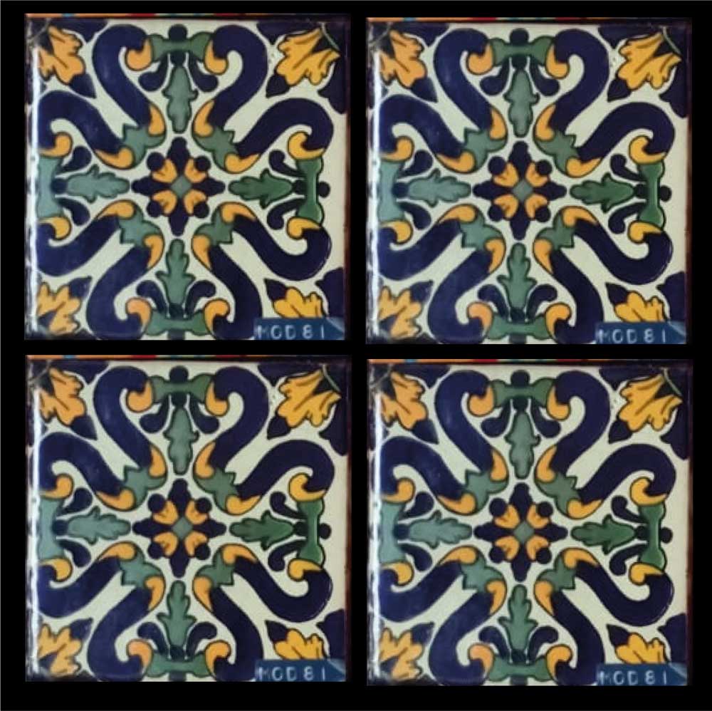 Azulejo Talavera Artesanal Decorado modelo 81
