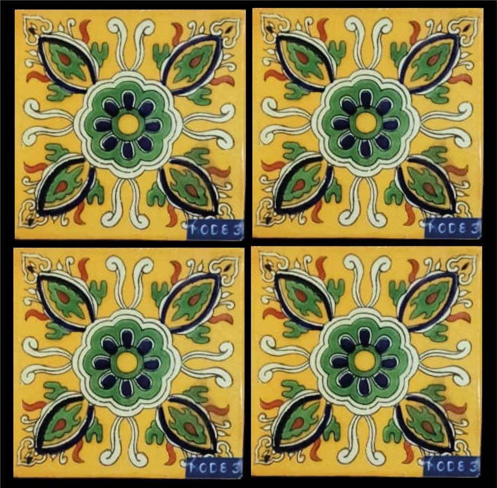 Azulejo Talavera Artesanal Decorado modelo 83