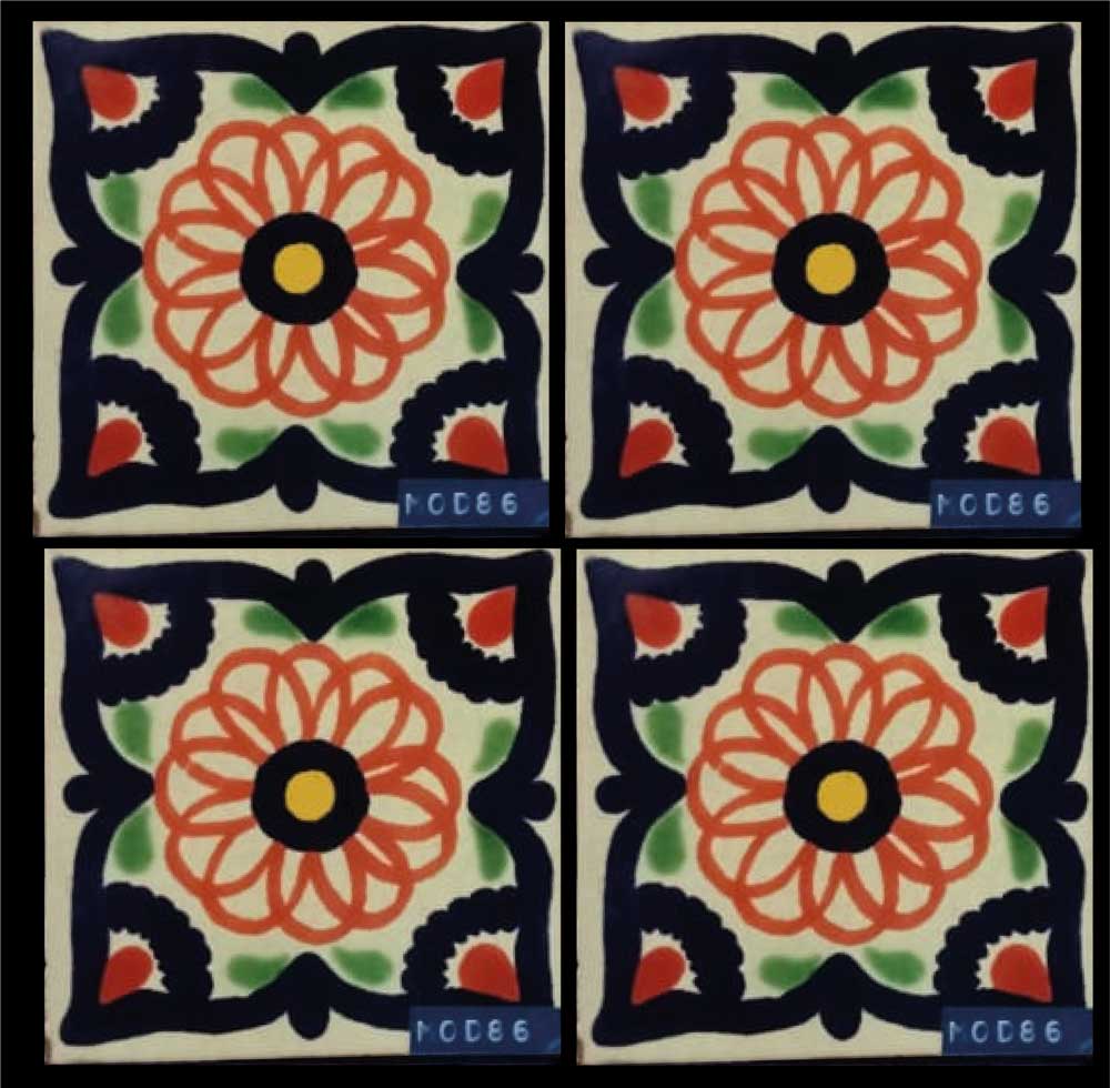 Azulejo Talavera Artesanal Decorado modelo 86