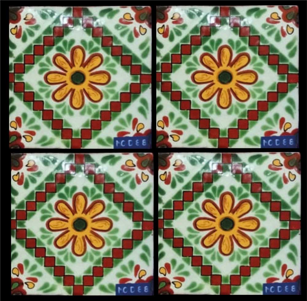 Azulejo Talavera Artesanal Decorado modelo 88