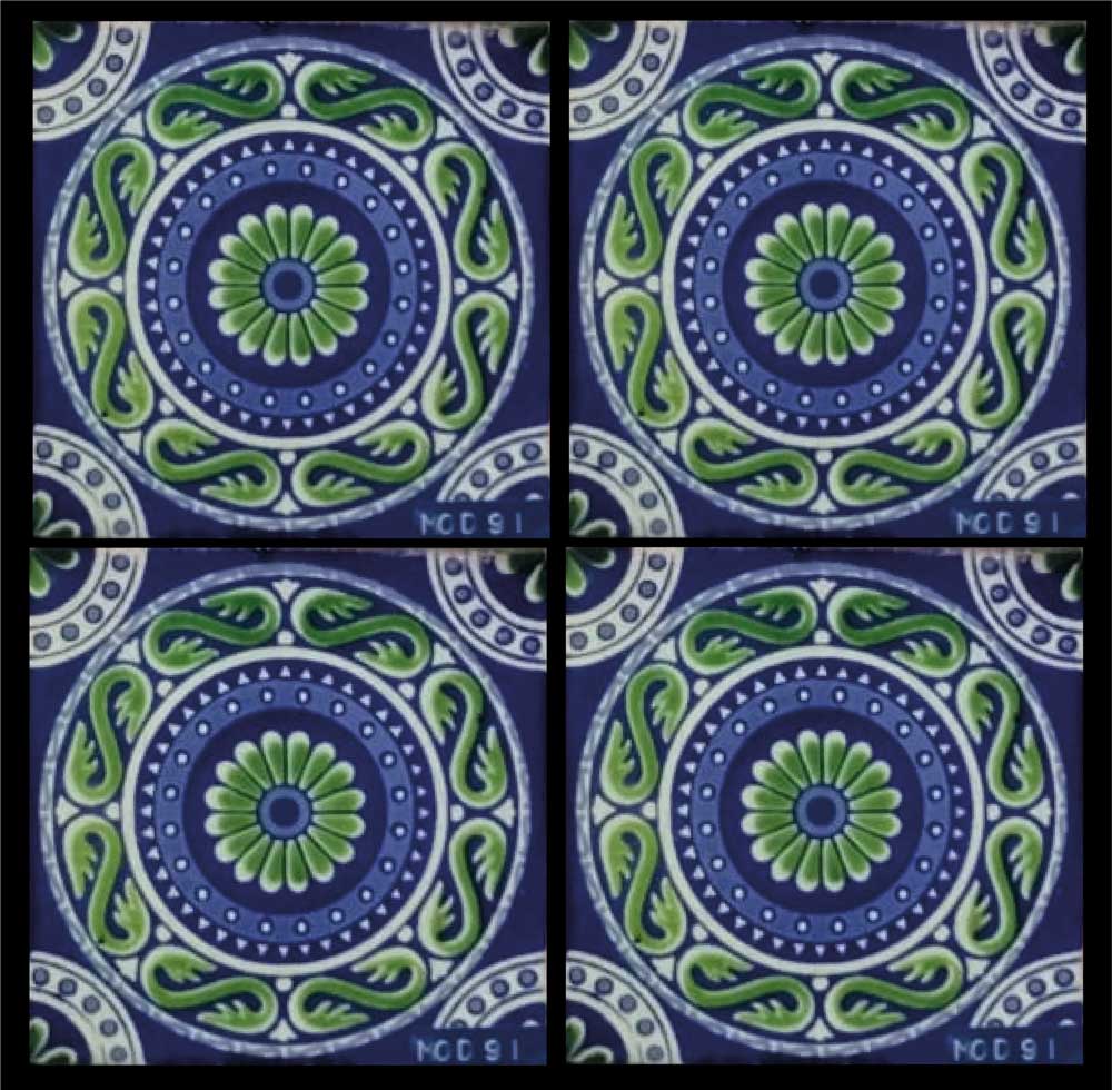 Azulejo Talavera Artesanal Decorado modelo 91