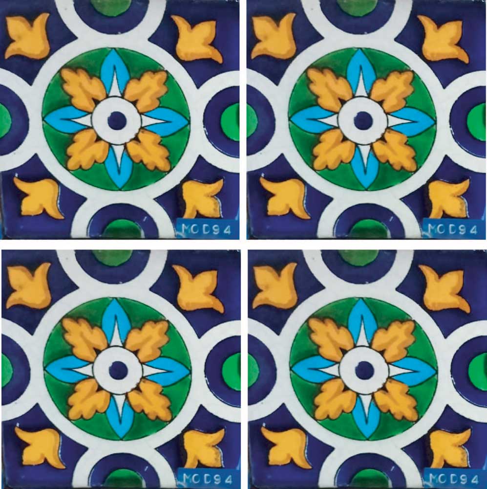 Azulejo Talavera Artesanal Decorado modelo 94