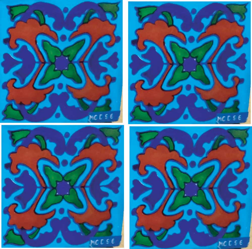 Azulejo Talavera Artesanal Decorado modelo 096
