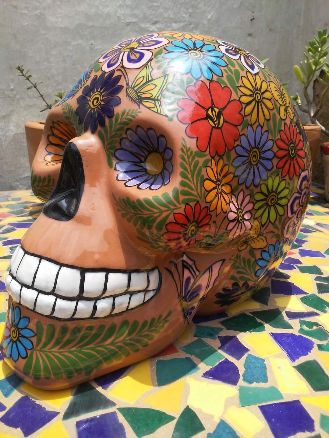 Decoracion Calavera gigante flor