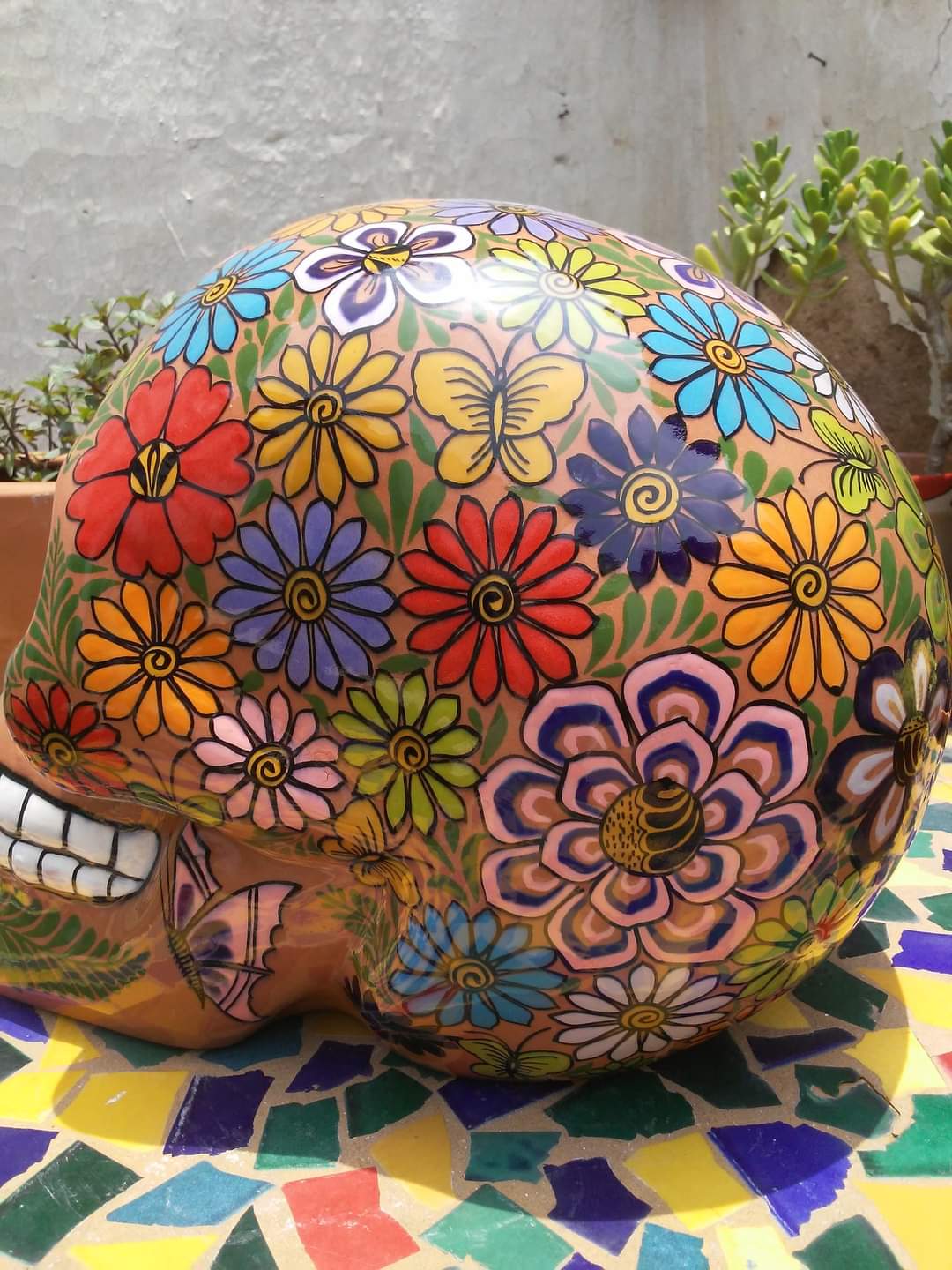Decoracion Calavera gigante flor