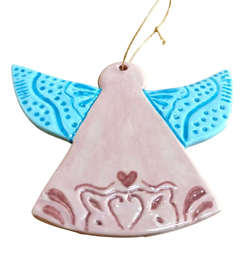 souvenir bautizo angel colgante