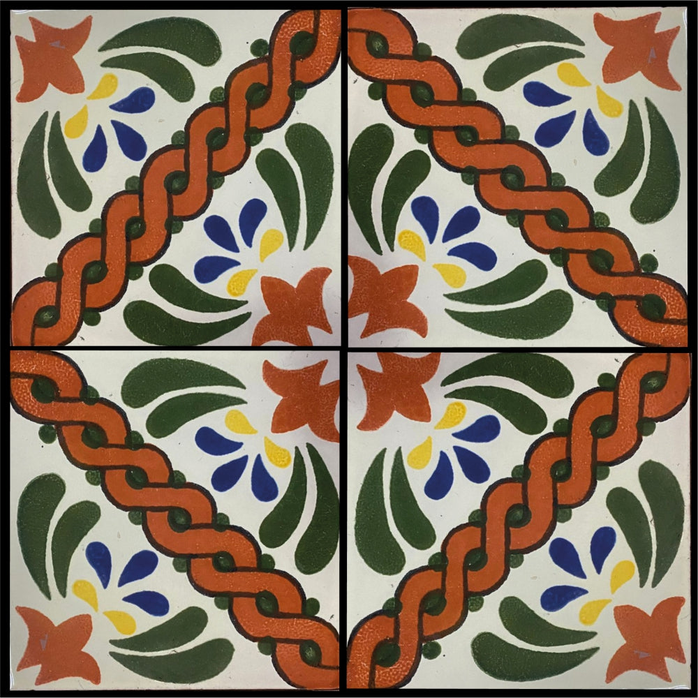 Azulejo Talavera Artesanal Decorado modelo 033