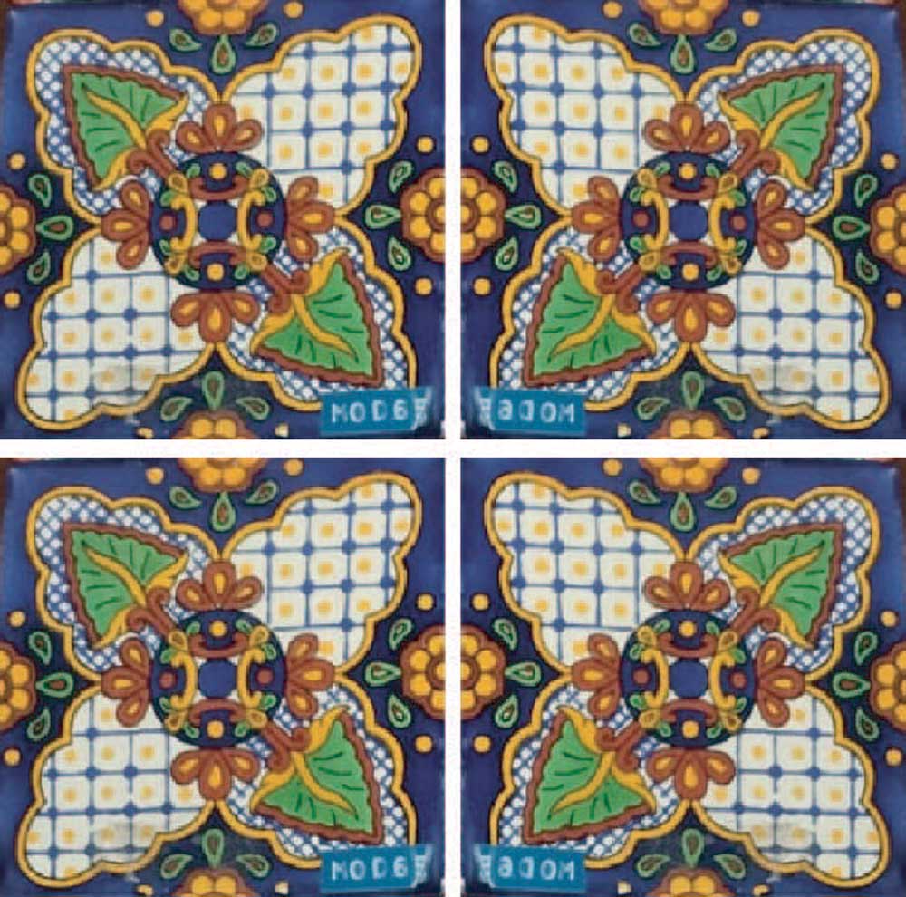 Azulejo Talavera Artesanal Decorado modelo 65