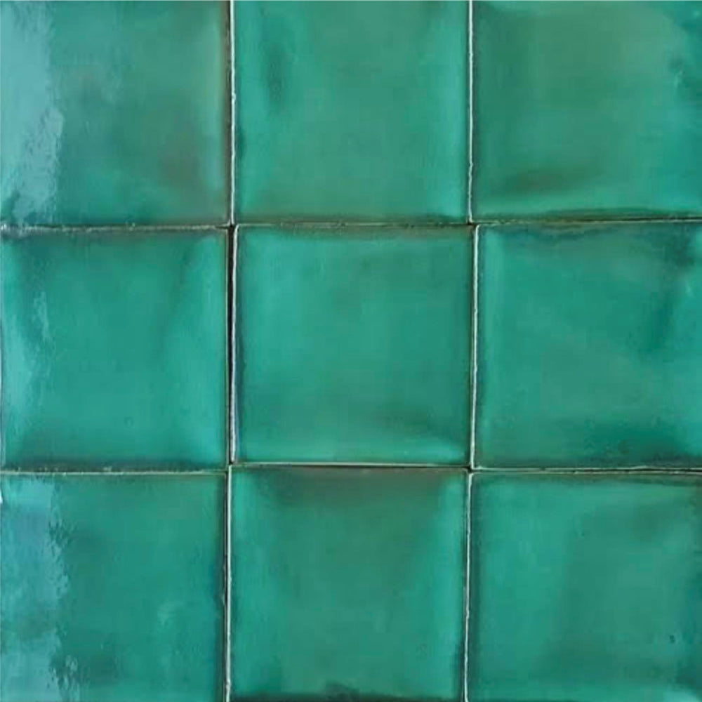 Azulejo Liso Artesanal Verde Oxido Claro