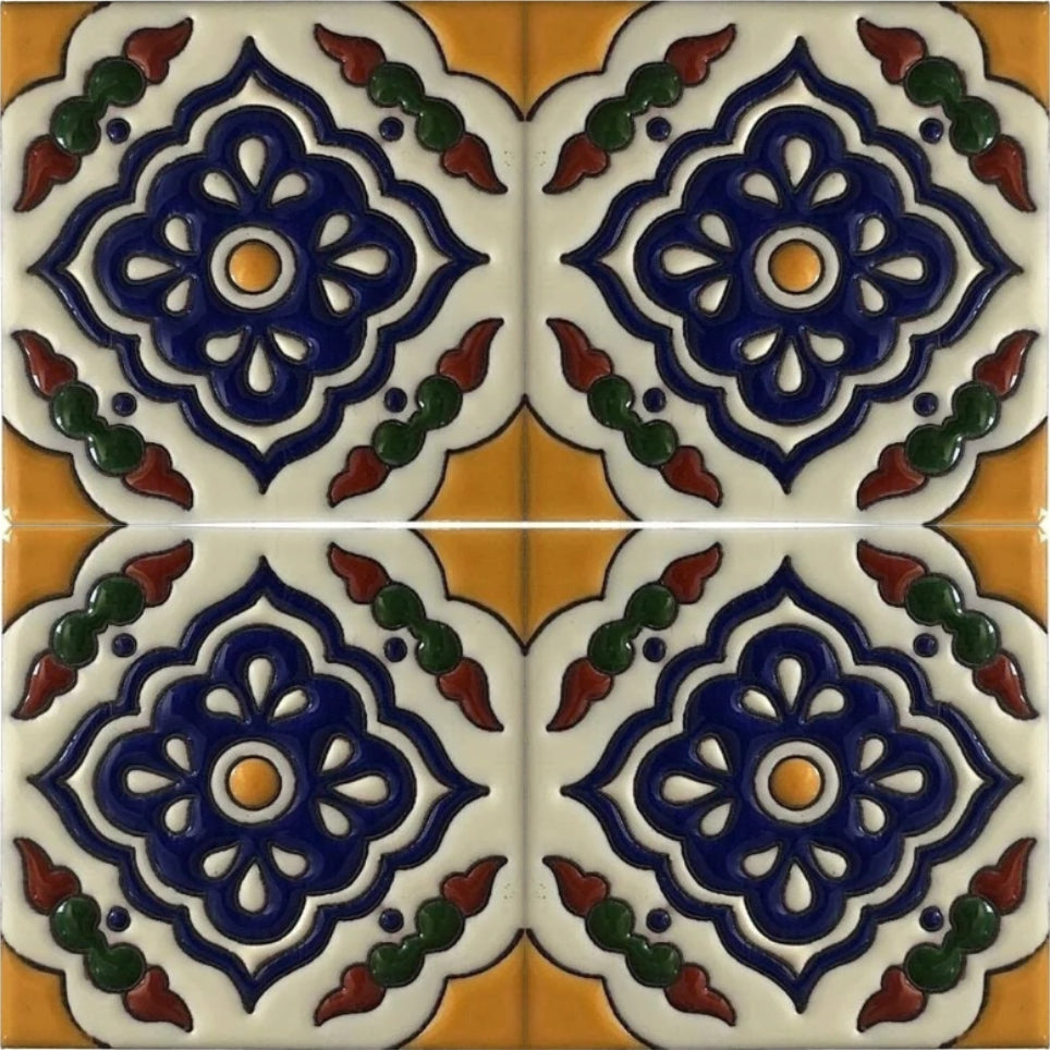 Azulejo Relieve Talavera Decorado Relieve modelo 050