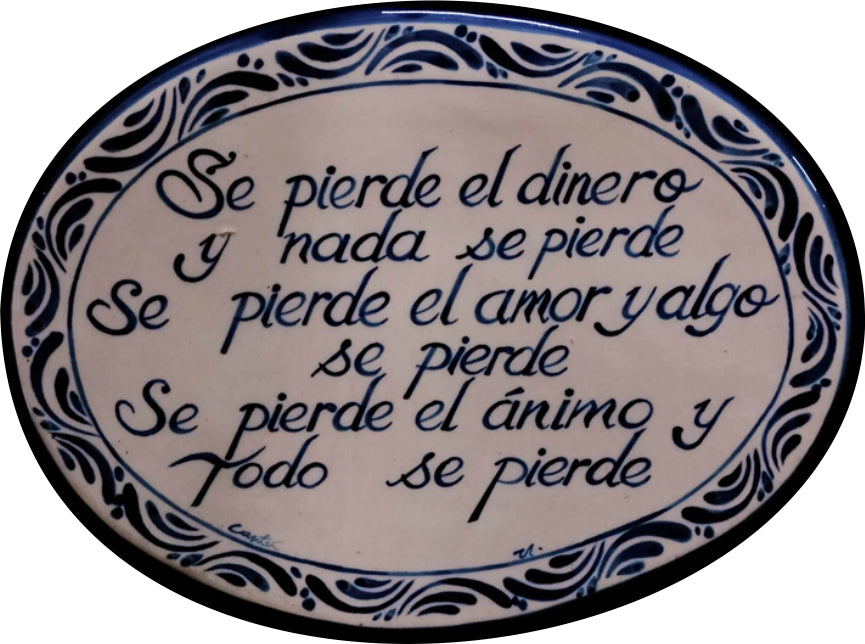 Placa letrero con nomenclatura frases