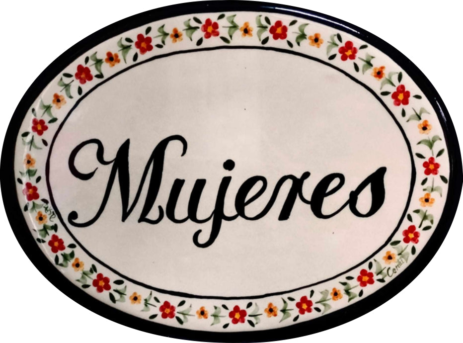 Placa letrero nomenclatura mujeres