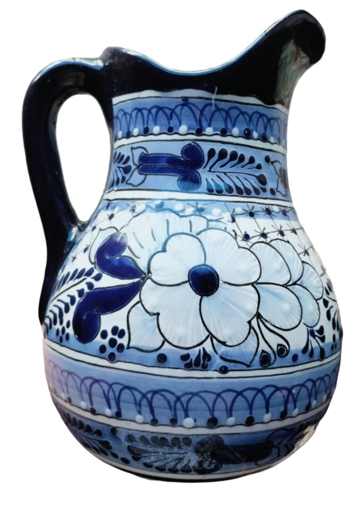 Vajilla Talavera azul jarra de agua decorada