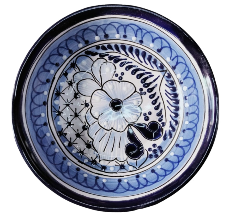 Vajilla Talavera azul plato trinche decorado