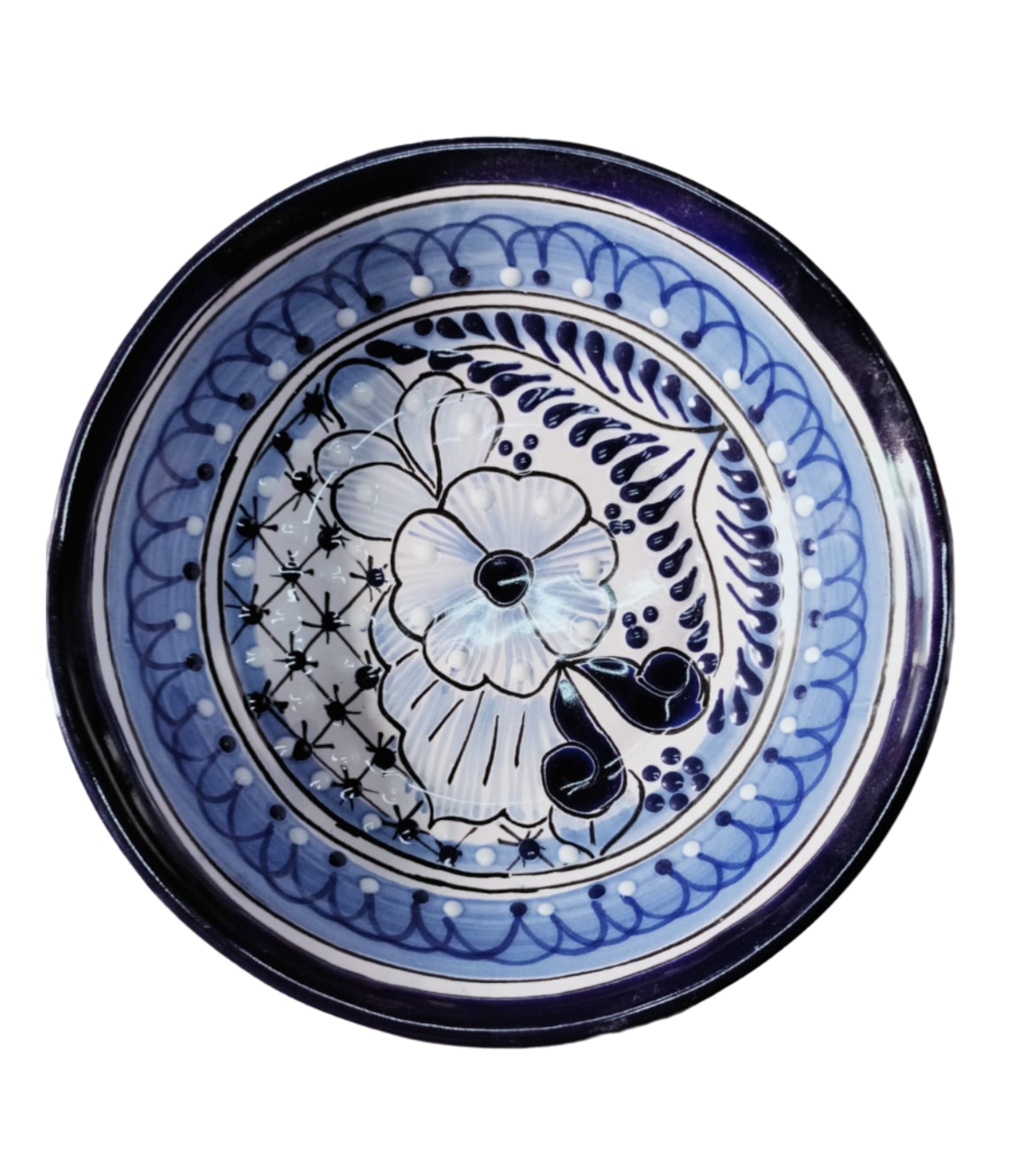 Vajilla Talavera azul plato terno decorado